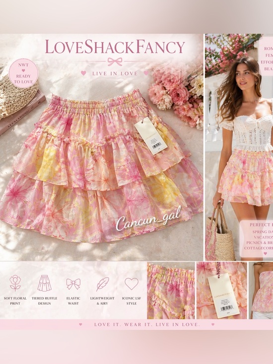 LoveShackFancy Dresses & Skirts - NWT LoveShackFancy Abrielle Tiered Skater Mini Skirt